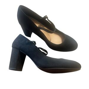 Torrid Black Suede Shoes 10.5WW chunky heel